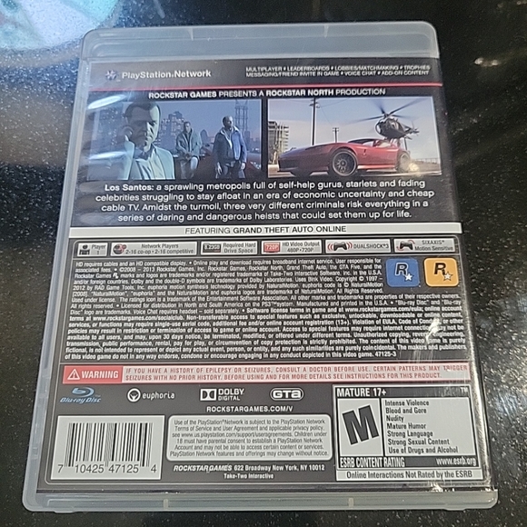 Grand Theft Auto V PS3 PlayStation 3 2013 With Map And Booklet GTA V - Picture 2 of 3